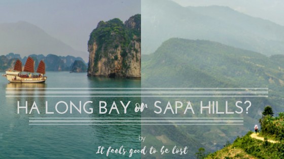 A banner with 2 pictures: one from Ha Long Bay and another from Sapa