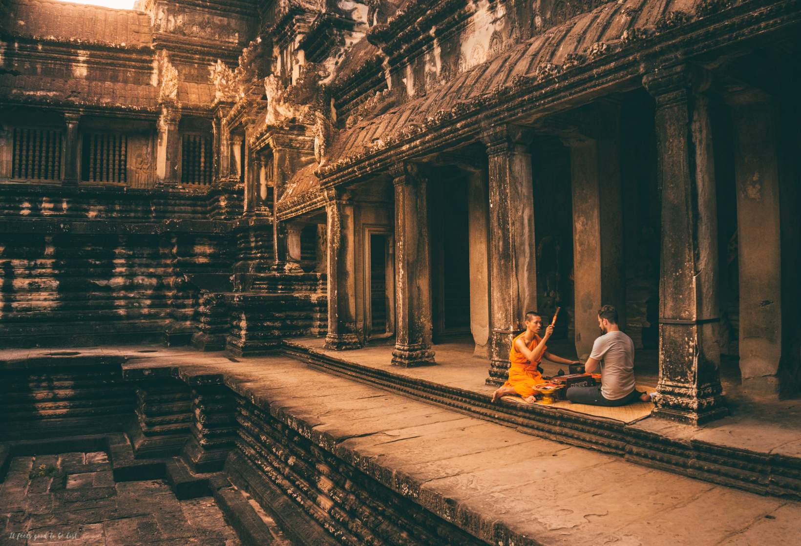 A monk in Angkor Wat