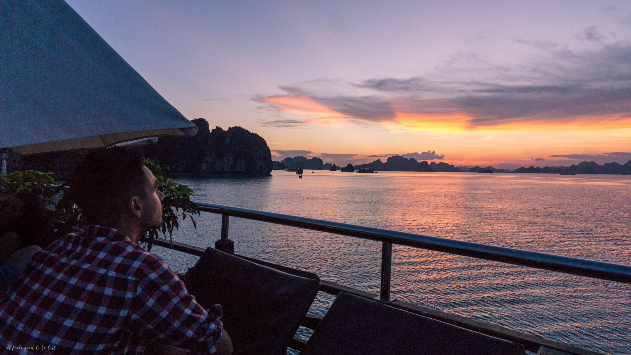 Rafa enjoy Ha Long Bay views from the boat